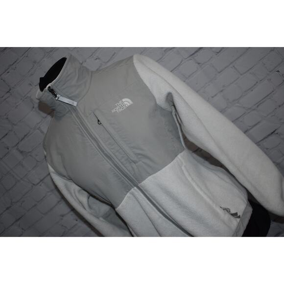The North Face Fleece Jacket Womens Size Small Full Zip Gray White - Picture 9 of 9